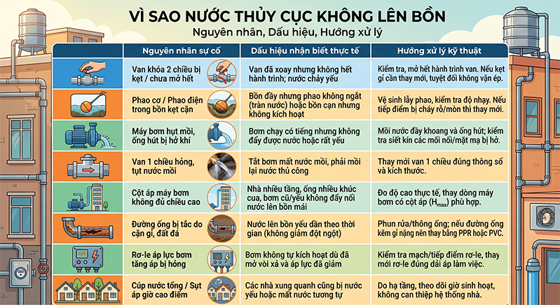 nuoc khong len bon