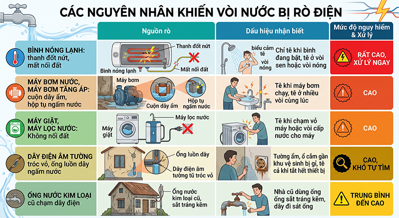 voi nuoc ro dien